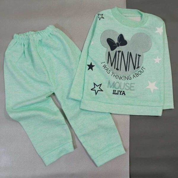 بلوز شلوار دخترانه سبز پاستیلی