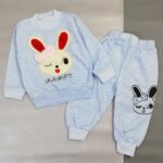 بلوز شلوار دخترانه آبی پاستیلی