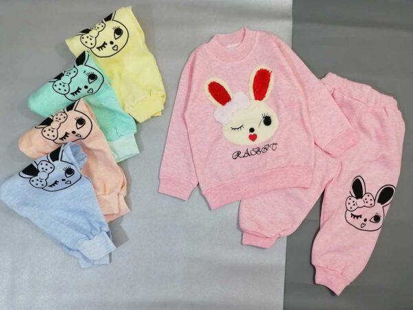 بلوز شلوار دخترانه طرح خرگوش پشمالو