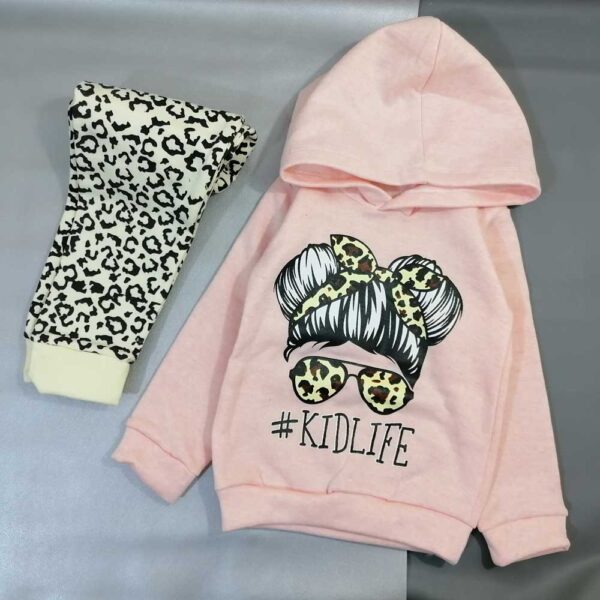 هودی شلوار گلبهی