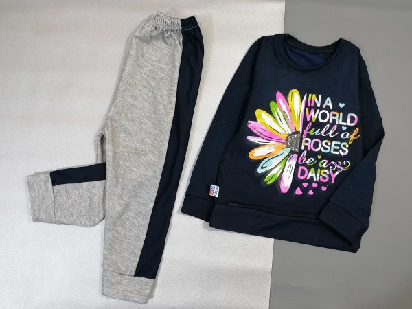 بلوز شلوار دخترانه سرمه ای