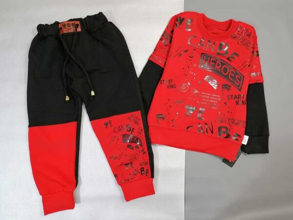 بلوز شلوار پسرانه قرمز