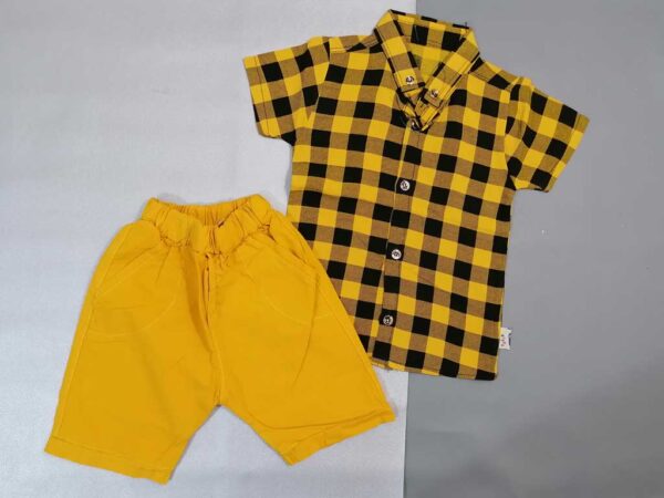 پیراهن شلوارک پسرانه زرد