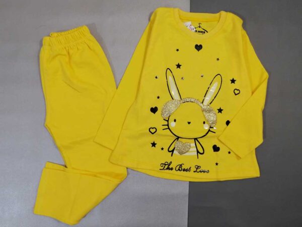 تیشرت شلوار دخترانه زرد