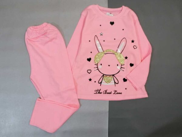 تیشرت شلوار دخترانه صورتی