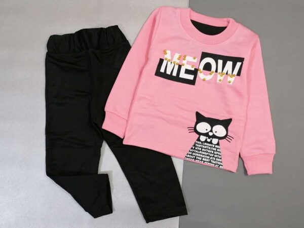 بلوز شلوار دخترانه صورتی