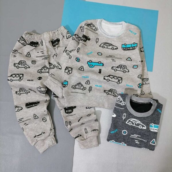 ست بلوز شلوار پسرانه طرح ماشین