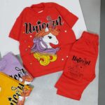 تیشرت شلوارک دخترانه قرمز