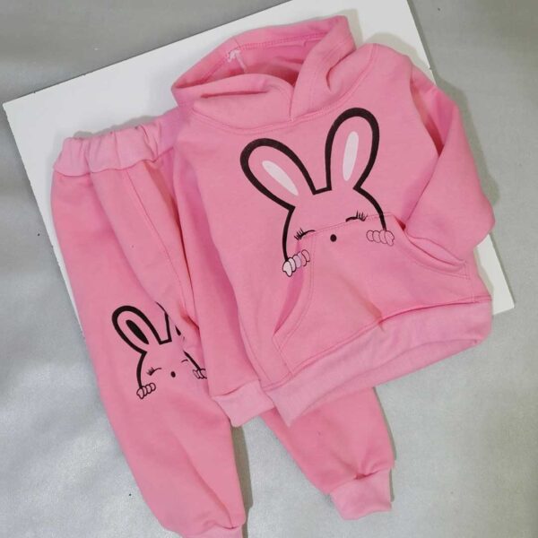 هودی شلوار دخترانه صورتی مناسب تا 5 سال