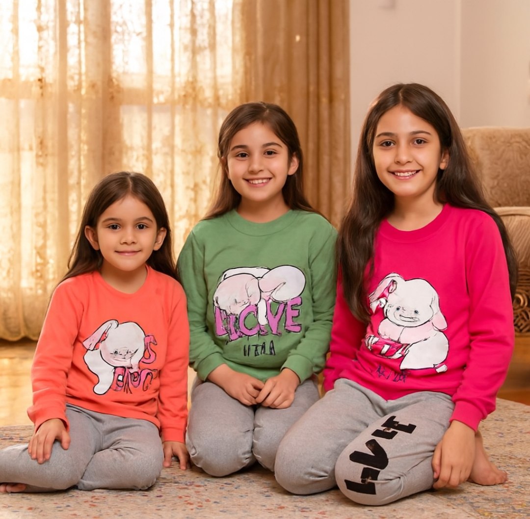 -2147483648_-344701 بلوز شلوار دخترانه لاو شیک سایز بزرگ | 7 تا 17 سال - Image 1