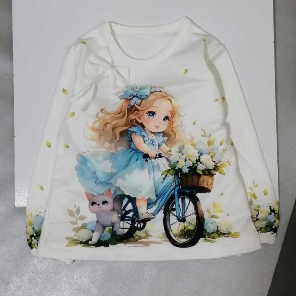 بلوز سفید دخترانه با طرح شیک و فانتزی