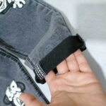 شلوار لی دخترانه مشکی طرح میکی موس مناسب 1 تا 12 سال