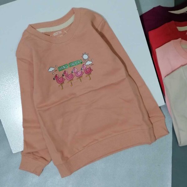 بلوز دورس دخترانه طرح فلامینگو مناسب 2 تا 9 سال