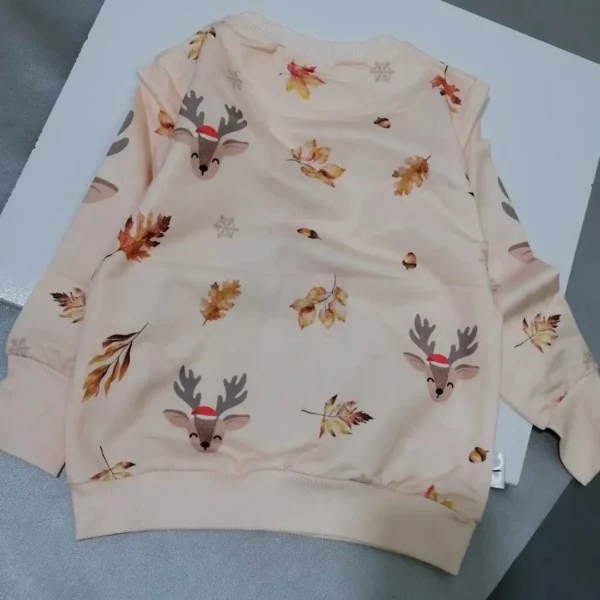 بلوز تک دخترانه طرح آهو مناسب 2 تا 9 سال