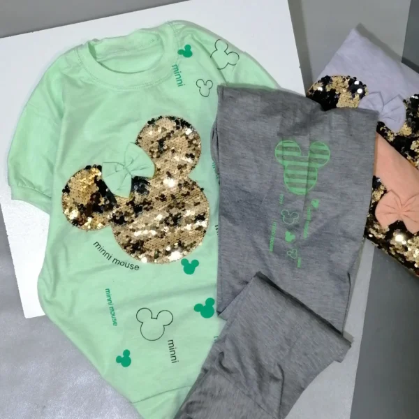 تیشرت شلوار دخترانه میکی مناسب 7 تا 12 سال - Image 6