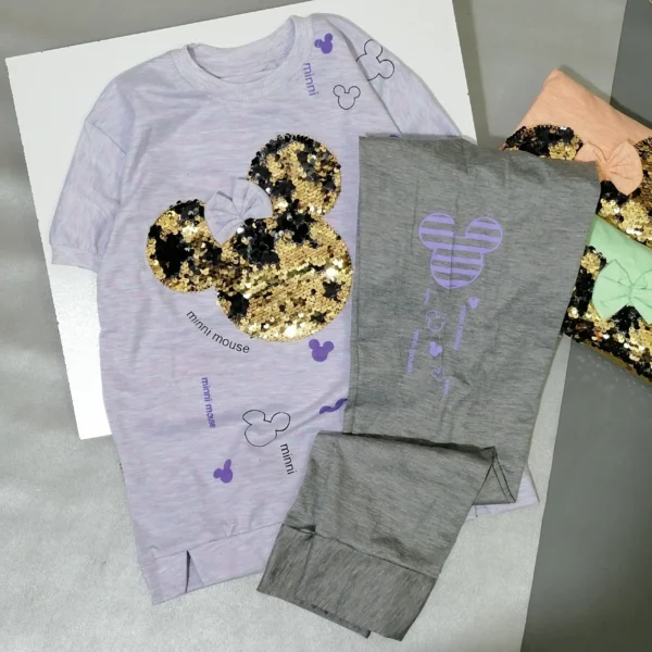 تیشرت شلوار دخترانه میکی مناسب 7 تا 12 سال - Image 4