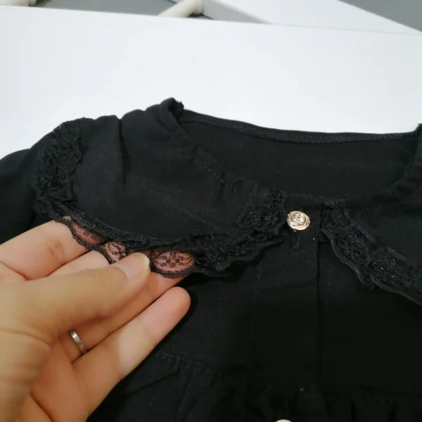 شومیز دخترانه گیپوردار مشکی