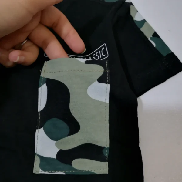 تیشرت شلوارک پسرانه ارتشی مشکی محرمی