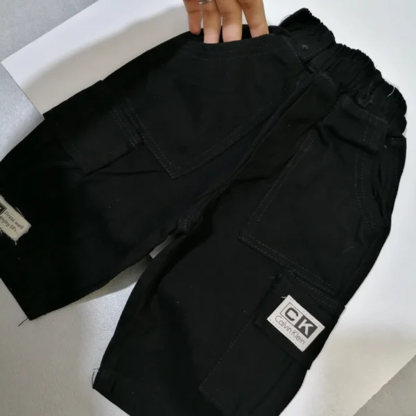 شلوارک کتان اسپرت بچه گانه مشکی