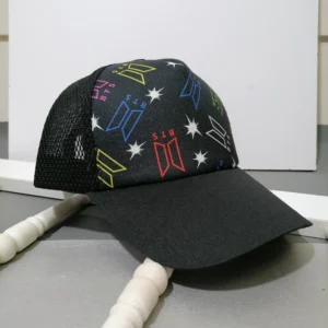 کلاه کتان آفتابی وارداتی اسپرت مشکی BTS