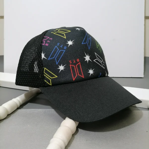 کلاه کتان آفتابی وارداتی اسپرت مشکی BTS