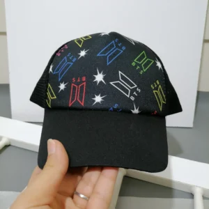 کلاه کتان آفتابی وارداتی اسپرت مشکی BTS