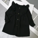 پیراهن مانتویی دخترانه پرنسسی مشکی