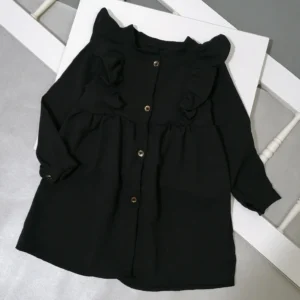 پیراهن مانتویی دخترانه پرنسسی مشکی