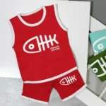 تاپ شلوارک اسپرت طرح ماهی مناسب دختر و پسر 0 تا 3 سال