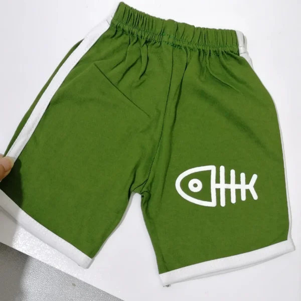 تاپ شلوارک اسپرت طرح ماهی مناسب دختر و پسر 0 تا 3 سال