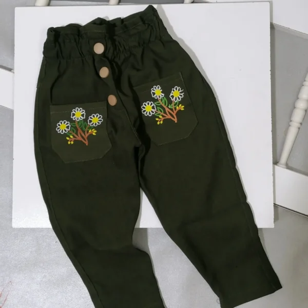 شلوار کتان دخترانه بچه گانه