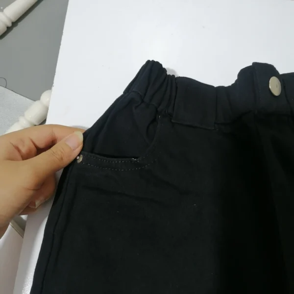 شلوار کتان مام استایل مشکی | 3 تا 17 سال - Image 5