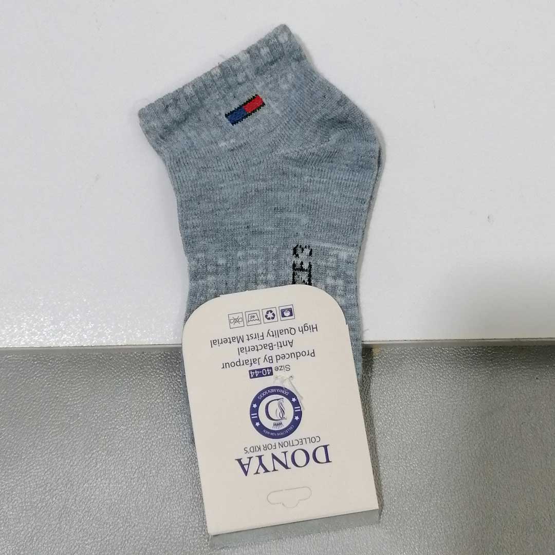 1369 جوراب نیم ساق پسرانه طوسی سایز 3 - Image 1