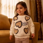 بلوز شلوار دخترانه قلبی شیک | مناسب 2 تا 7 سال