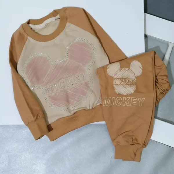 بلوز شلوار دخترانه آستین رگلان نگینی | صفر تا 9 سال - Image 2