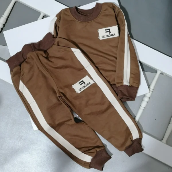 ست بلوز شلوار دورس اسپرت نواری | مناسب 2 تا 9 سال - Image 3