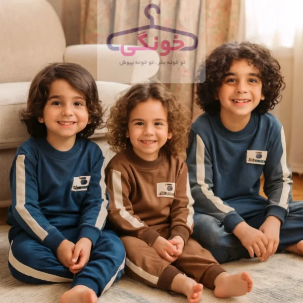 ست بلوز شلوار دورس اسپرت نواری | مناسب 2 تا 9 سال - Image 9