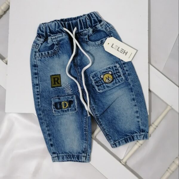 شلوار لی گلدوزی پسرانه تدی | صفر تا 9 سال - Image 3