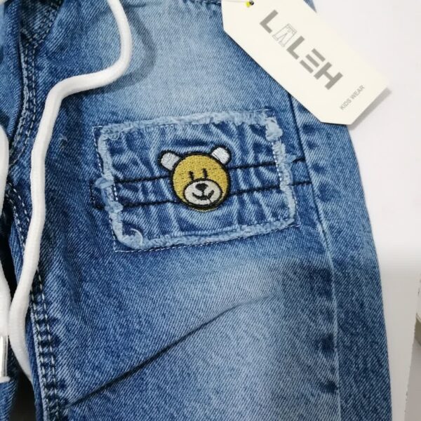 شلوار لی گلدوزی پسرانه تدی | صفر تا 9 سال - Image 5