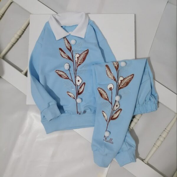 بلوز شلوار دخترانه شیک یقه دار | 3 تا 12 سال - Image 7