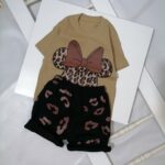 تیشرت شلوارک دخترانه میکی پلنگی | 2 تا 9 سال - Image 4