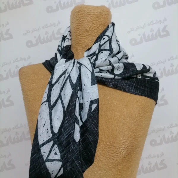 روسری دخترانه سفید مشکی - Image 3