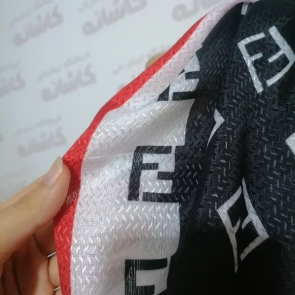 روسری دخترانه فندی قرمز مشکی - Image 2